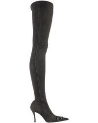 DIESEL - Denim Over-The-Knee Boots - Lyst