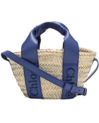 Chloé - Sense Mini Raffia Tote Bag - Lyst