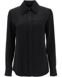 Lanvin - Long Sleeved Buttoned Satin Shirt - Lyst