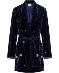 forte_forte - Embroidered Velvet Kimono-Style Jacket - Lyst
