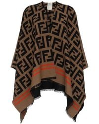 Fendi - Wool And Silk Poncho - Lyst