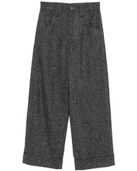 Brunello Cucinelli - Flecked Wide-Leg Trousers - Lyst