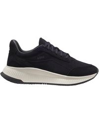 BOSS - Boss Round-Toe Lace-Up Sneakers - Lyst