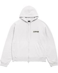 Balenciaga - Masking Tape Oversized Zip-Up Hoodie - Lyst