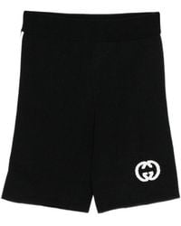Gucci - Ribbed Gg Intarsia Knit Shorts - Lyst