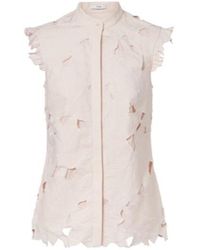 Erdem - Embroidered Floral Cotton-Blend Top - Lyst