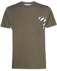 Off-White c/o Virgil Abloh - Diag-Stripe Print Short-Sleeved T-Shirt - Lyst