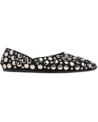 KHAITE - Jane Leather Ballerina Flats W/ Studs - Lyst