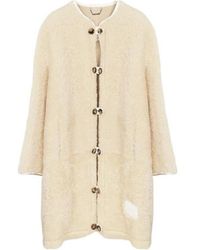 Chloé - Single-Breasted Shearling Coat - Lyst