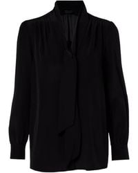 Nili Lotan - Tie-Collar Silk Shirt - Lyst