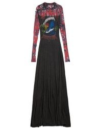 Balenciaga - Logo Detailed Long-Sleeve Dress - Lyst