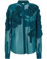 Dries Van Noten - Chowsa Sheer Floral Shirt - Lyst