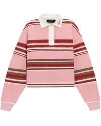 Amiri - Striped Oversized Long-Sleeve Polo - Lyst