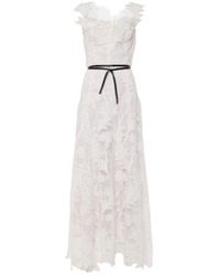 Oscar de la Renta - Marbled Carnation Guipure Lace Bustier Gown - Lyst