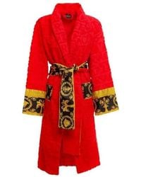 Versace - Versace Barocco Detailed Bathrobe - Lyst