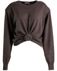 Magda Butrym - Knotted Front Knitted Sweater - Lyst