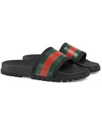 Gucci - Pursuittreck Striped Rubber Slides - Lyst