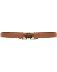 Elisabetta Franchi - Pebbled Logo Plaque Belt - Lyst