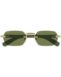 Cartier - Rectangular Rimless Sunglasses - Lyst