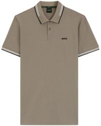 BOSS - Tipped Collar Stretch Polo Shirt - Lyst