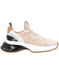 Pinko - Love Birds Panelled Lace-Up Sneakers - Lyst