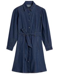 7 For All Mankind - Puff-Sleeve Midi Dress - Lyst