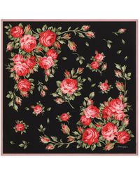 Dolce & Gabbana - Rose Bouquet-Printed Twill Scarf - Lyst