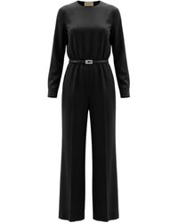 Gucci - Satin Square G Belt Jumpsuit - Lyst