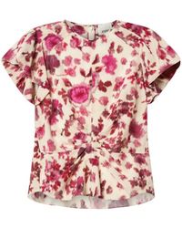 Isabel Marant - Tullya Printed Peplum Top - Lyst