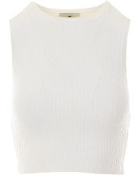 Elisabetta Franchi - Ribbed-Knit Sleeveless Top - Lyst