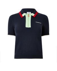 CASABLANCA - Logo Half-Zip Knit Polo Shirt - Lyst