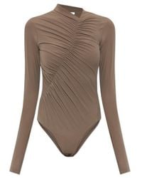 Agolde - Lupin Ruched Long-Sleeve Bodysuit - Lyst