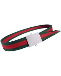 Gucci - Web Belt With Rectangular Buckle - Lyst