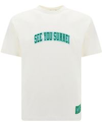 Sunnei - Logo Flocked Crewneck T-Shirt - Lyst