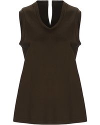 Carven - Sleeveless Split-Neck Top - Lyst