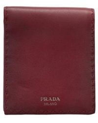 Prada - Antiqued Leather Wallet - Lyst