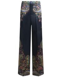 Etro - Paisley Wide-Leg Pants - Lyst