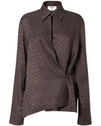 Fendi - Ff Jacquard Asymmetric Long-Sleeved Shirt - Lyst