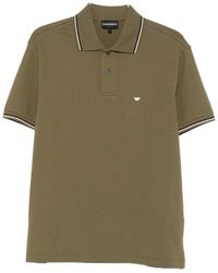 Emporio Armani - Logo-Embroidered Tipped Polo Shirt - Lyst