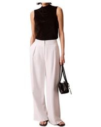 Calvin Klein - Plissé Mock Neck Sleeveless Top - Lyst