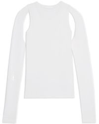 Helmut Lang Ivory Re-edition Elbow Cut Out Sweater in White | Lyst