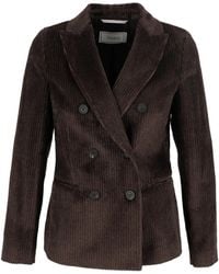 Peserico - Double-Breasted Corduroy Jacket - Lyst