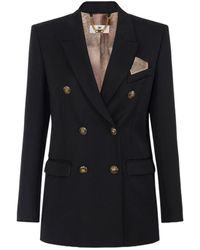 Elisabetta Franchi - Double-Breasted Gabardine Jacket - Lyst