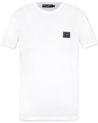 Dolce & Gabbana - Logo Plaque Short Sleeved T-Shirt - Lyst