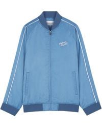 Maison Kitsuné - Maison Kitsuné Teddy Logo Embroidered Satin Bomber Jacket - Lyst
