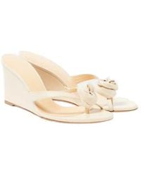 Magda Butrym - Floral-Appliqué Leather Wedge Sandals - Lyst
