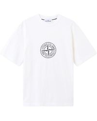 Stone Island - Compass Printed Crewneck T-Shirt - Lyst