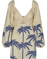 Johanna Ortiz - The Power Of The Sea Printed Cotton-Blend Mini Dress - Lyst