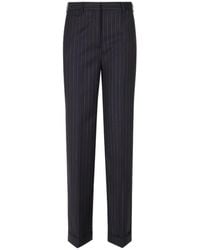Semicouture - Lola Pinstriped Turn-Up Trousers - Lyst