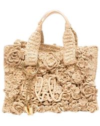 Chloé - Summer Banana Floral-Crochet Raffia Tote Bag - Lyst